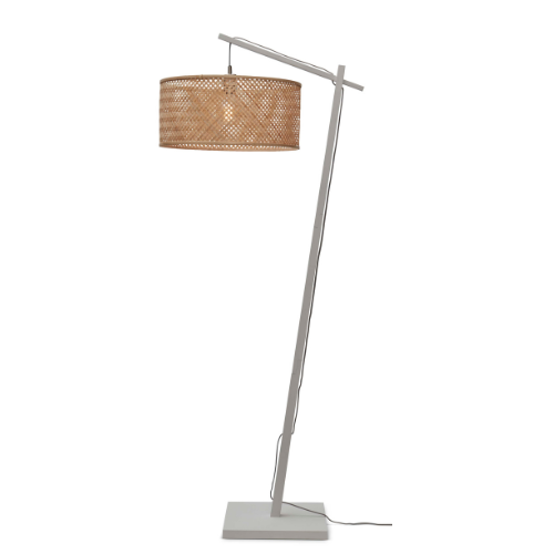 Good&Mojo Vloerlamp Java bamboe wit h.176cm/kap dia.50xh.22cm. naturel